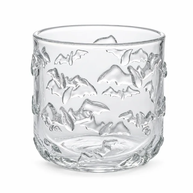 520ml Bat-Pattern Glass Candle Jar - VSS-CJ-071 — clear