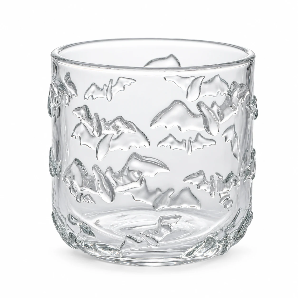 520ml Bat-Pattern Glass Candle Jar - VSS-CJ-071 — clear