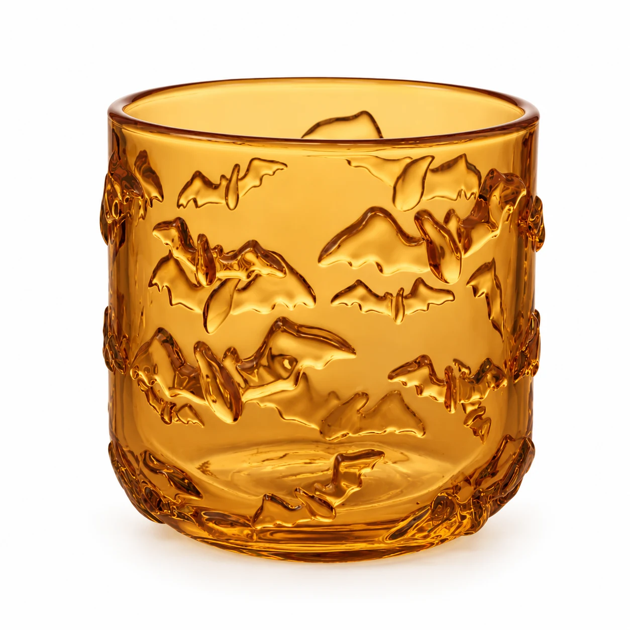 520ml Bat-Pattern Glass Candle Jar - VSS-CJ-071 — amber