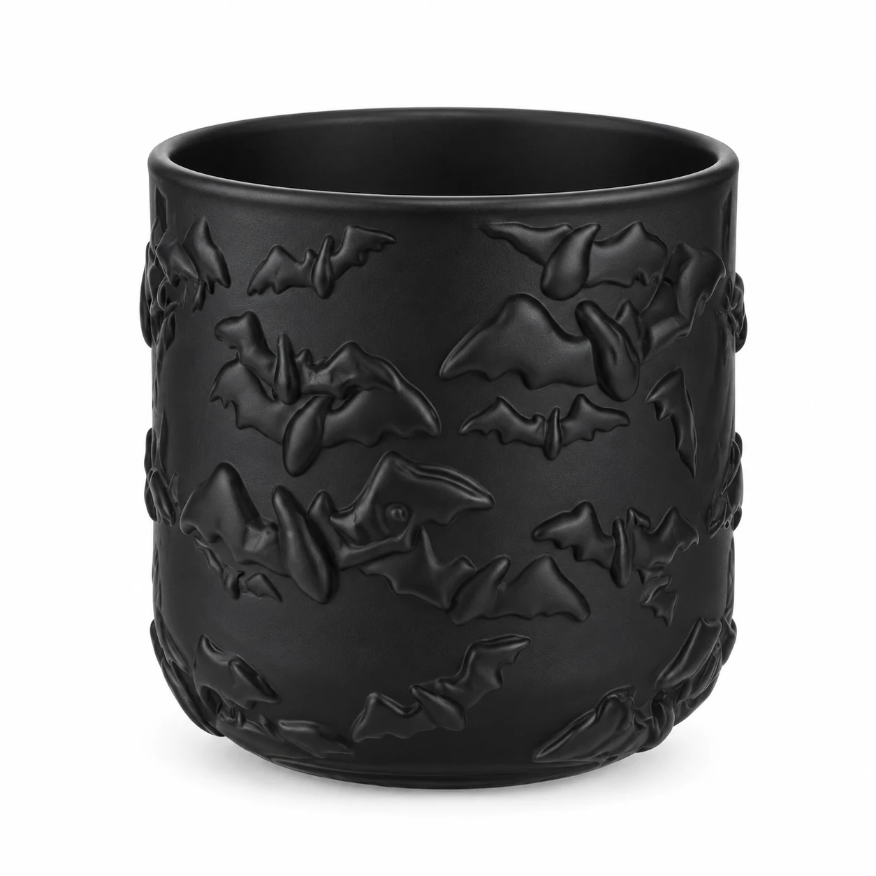 520ml Bat-Pattern Glass Candle Jar - VSS-CJ-071 — black