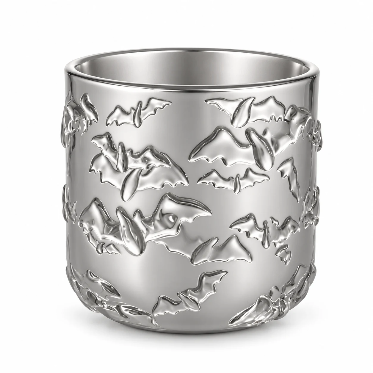 520ml Bat-Pattern Glass Candle Jar - VSS-CJ-071 — silver