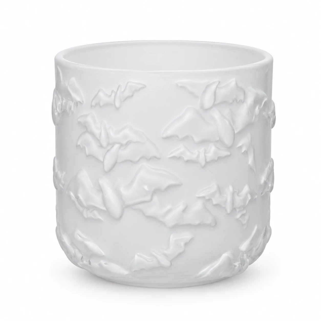 520ml Bat-Pattern Glass Candle Jar - VSS-CJ-071 — white