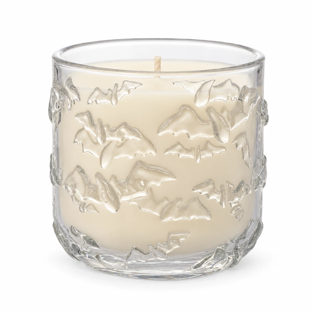 520ml Bat-Pattern Glass Candle Jar - VSS-CJ-071 — clear wax
