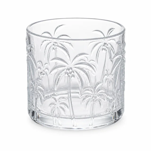 520ml Palm Tree-Pattern Glass Candle Jar - VSS-CJ-073 — clear