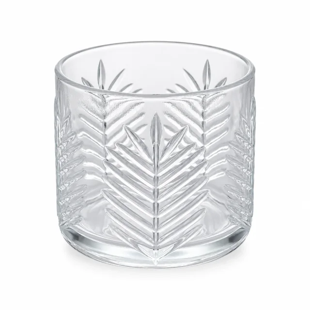 Fern-Pattern Glass Candle Jar (VSS-CJ-074) — clear