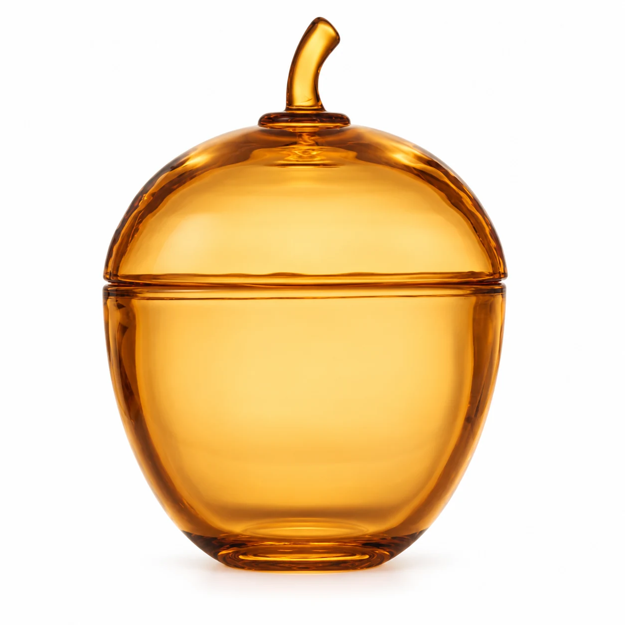 360ml Acorn-Shaped Glass Candle Jar with Lid - VSS-CJ-075 — amber