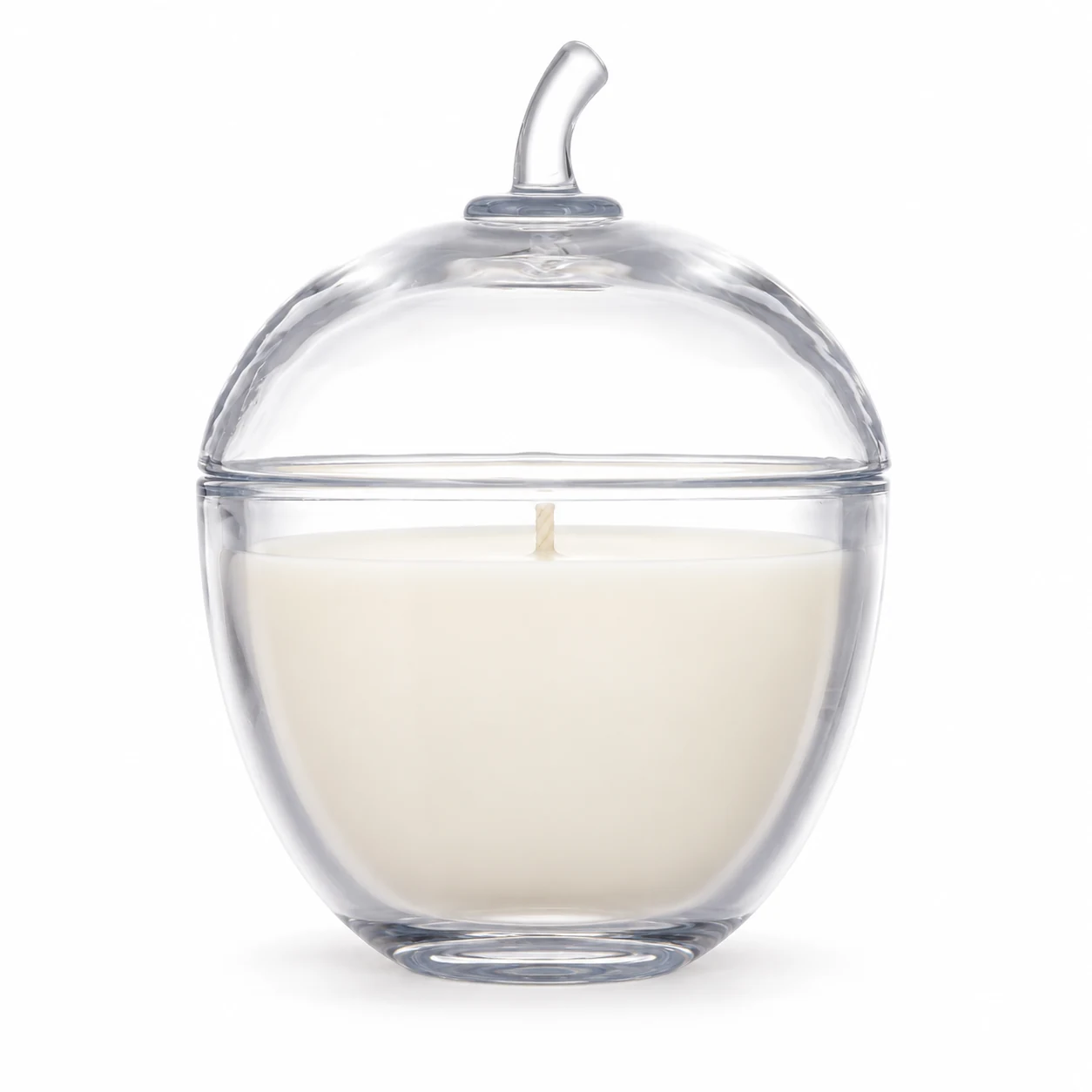 360ml Acorn-Shaped Glass Candle Jar with Lid - VSS-CJ-075 — clear wax