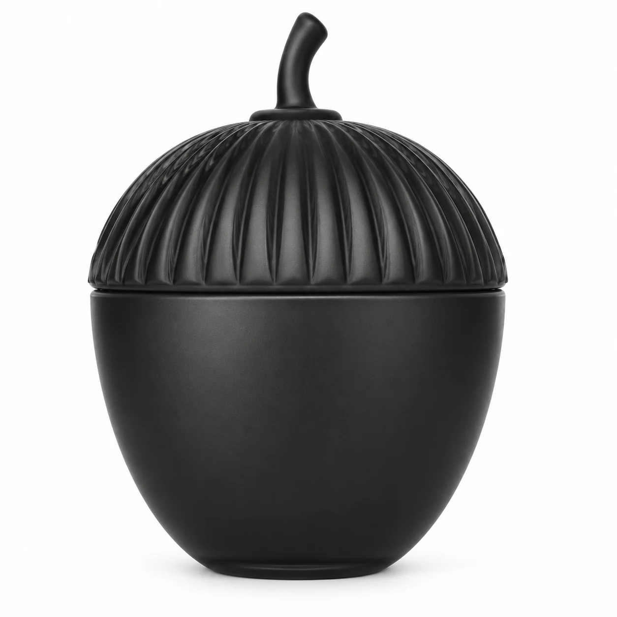 360ml Acorn-Shaped Glass Candle Jar with Lid - VSS-CJ-076 — black