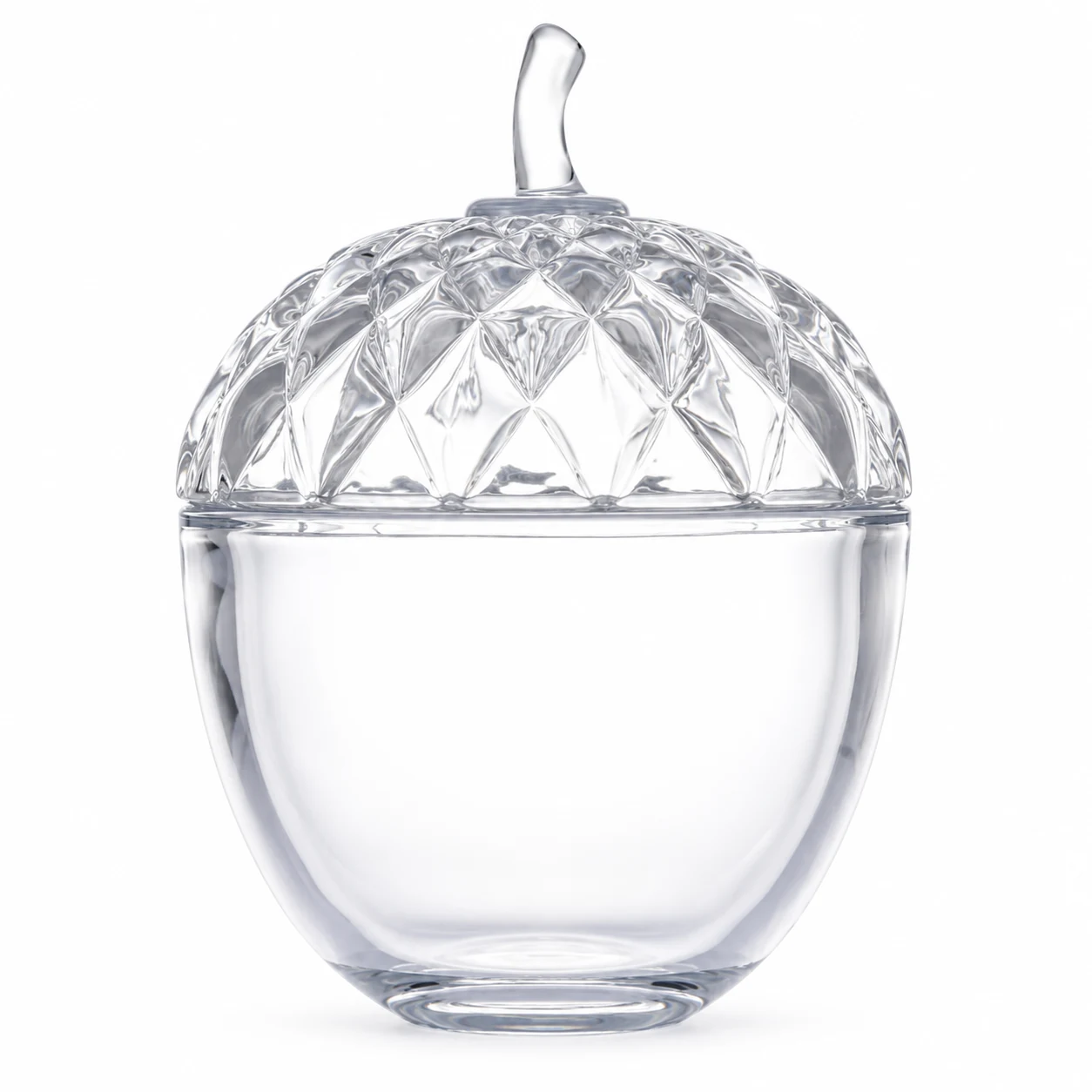 360ml Acorn-Shaped Glass Candle Jar with Lid - VSS-CJ-077 — clear
