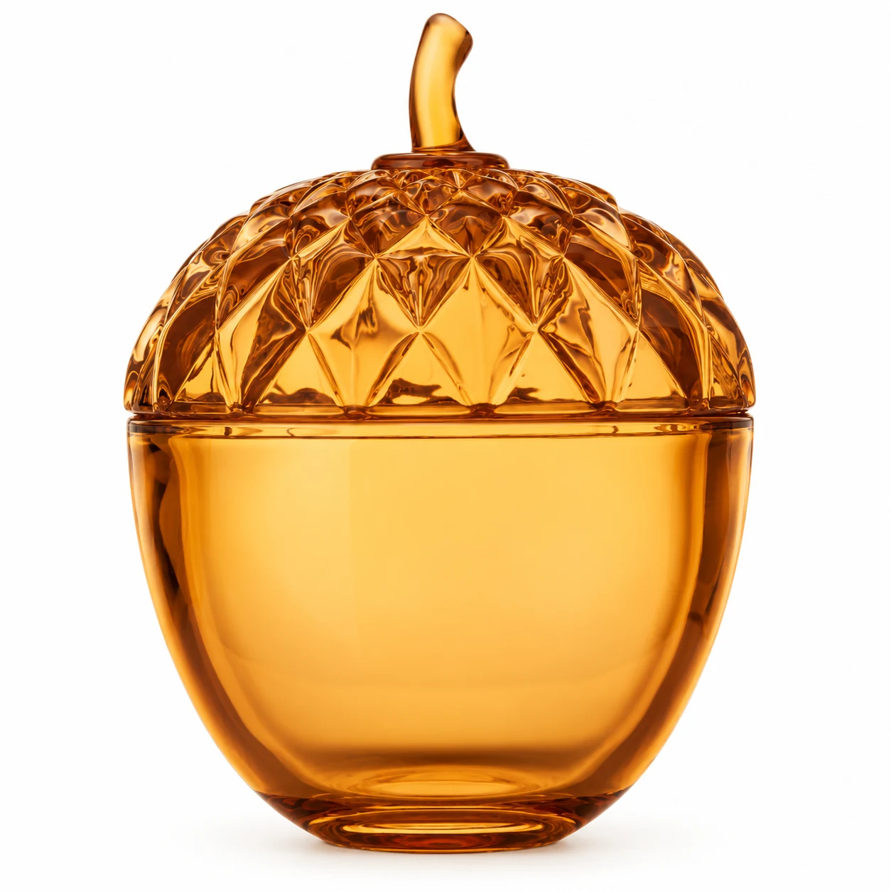 360ml Acorn-Shaped Glass Candle Jar with Lid - VSS-CJ-077 — amber