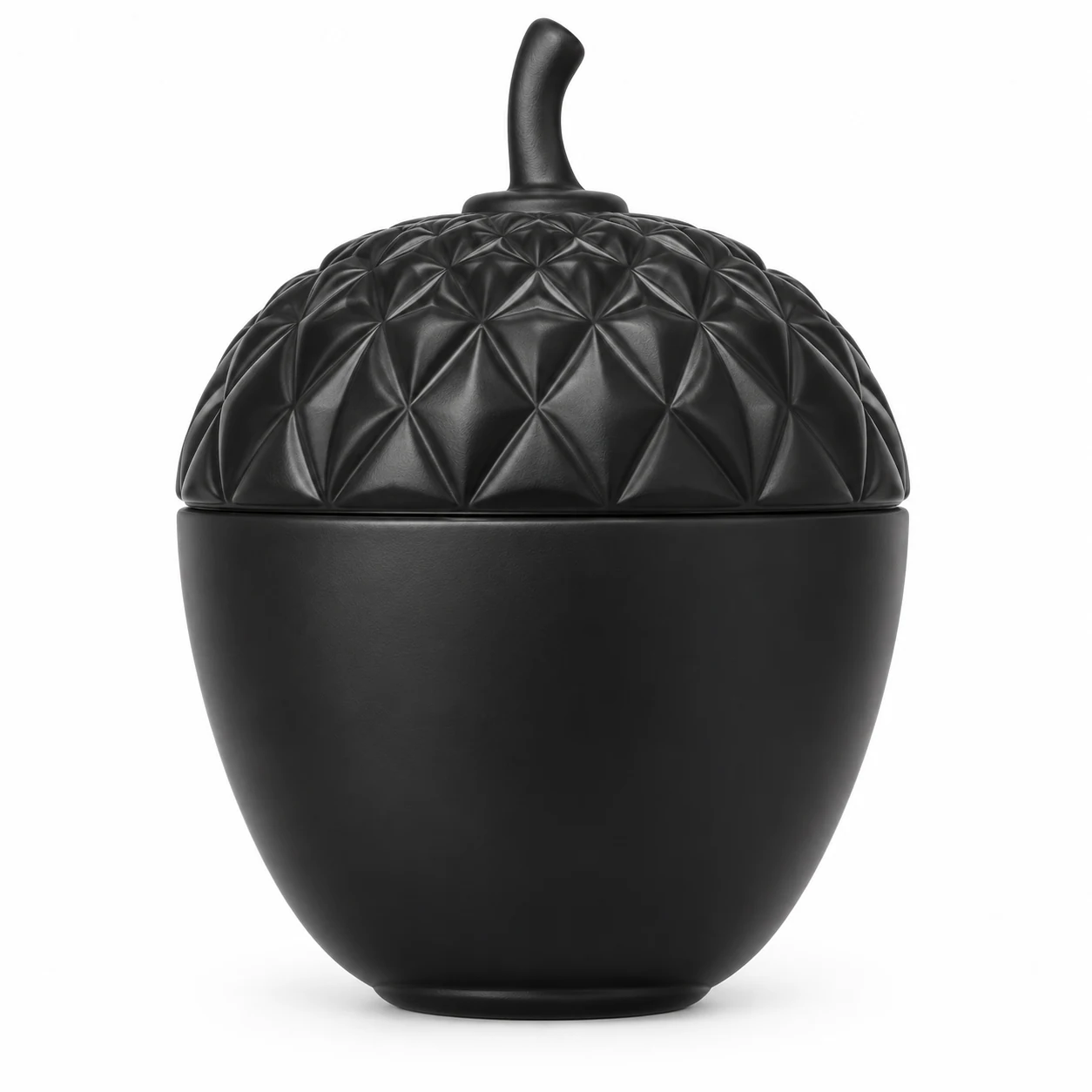 360ml Acorn-Shaped Glass Candle Jar with Lid - VSS-CJ-077 — black