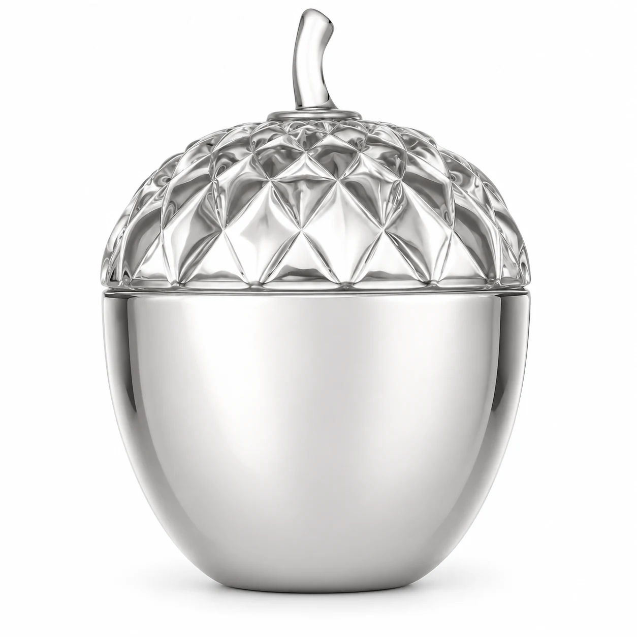 360ml Acorn-Shaped Glass Candle Jar with Lid - VSS-CJ-077 — silver