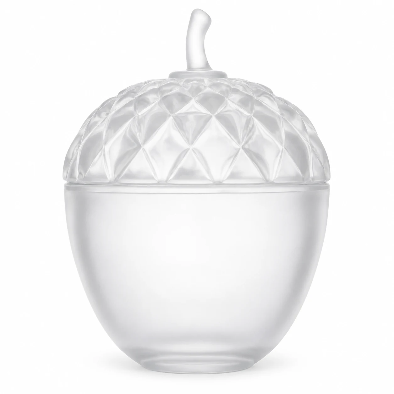 360ml Acorn-Shaped Glass Candle Jar with Lid - VSS-CJ-077 — frosted