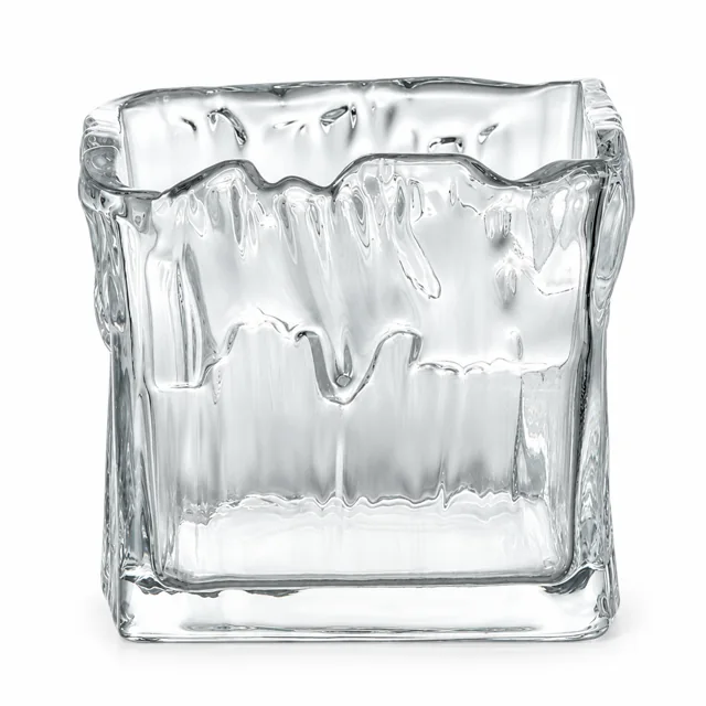 1250ml Wavy Square Glass Candle Jar - VSS-CJ-078 — clear