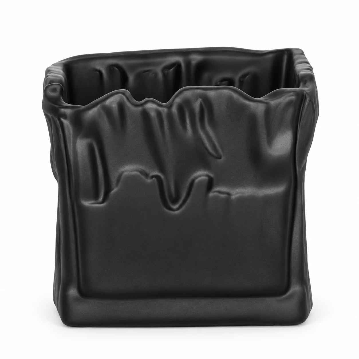 1250ml Wavy Square Glass Candle Jar - VSS-CJ-078 — black