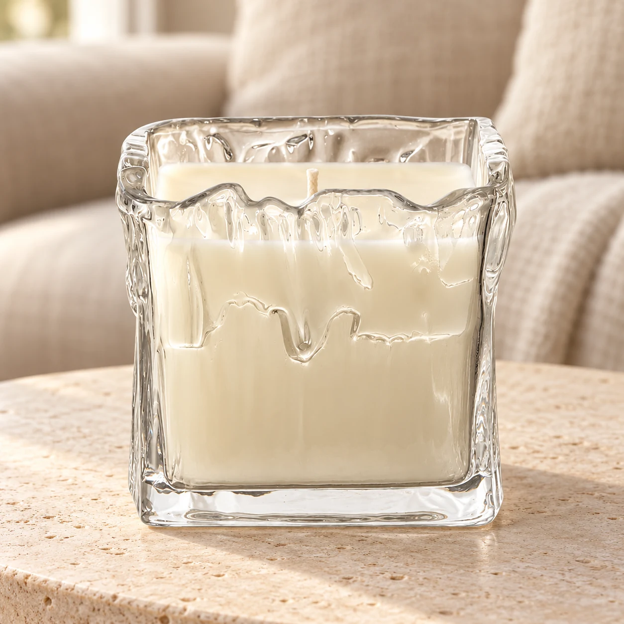 1250ml Wavy Square Glass Candle Jar - VSS-CJ-078 — lifestyle 01