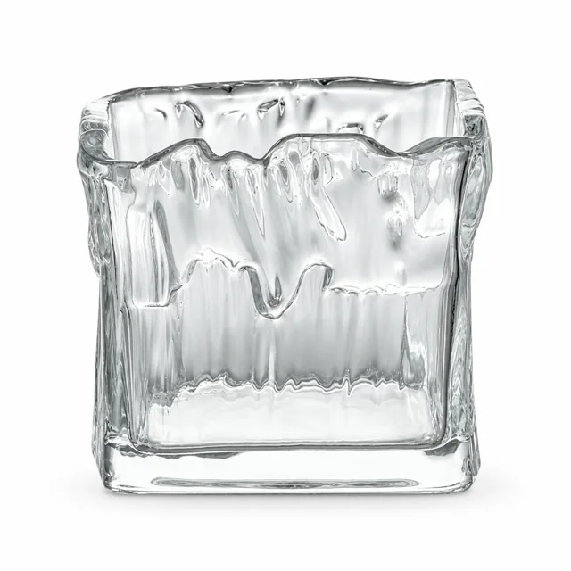 700ml Wavy Square Glass Candle Jar - VSS-CJ-079 — clear