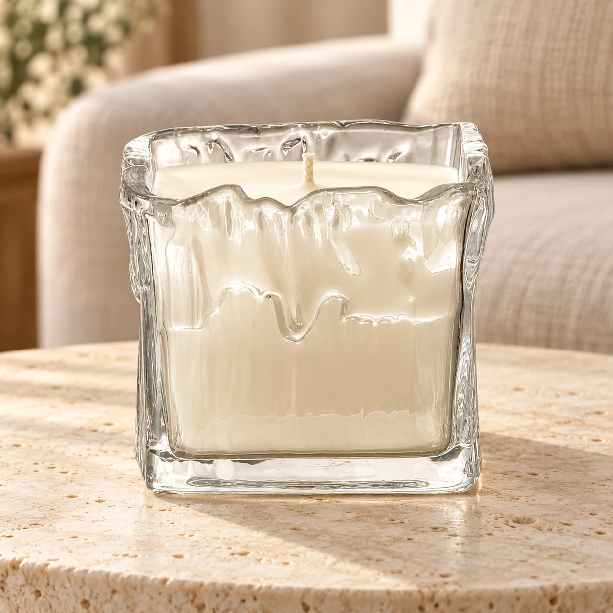700ml Wavy Square Glass Candle Jar - VSS-CJ-079 — lifestyle 01