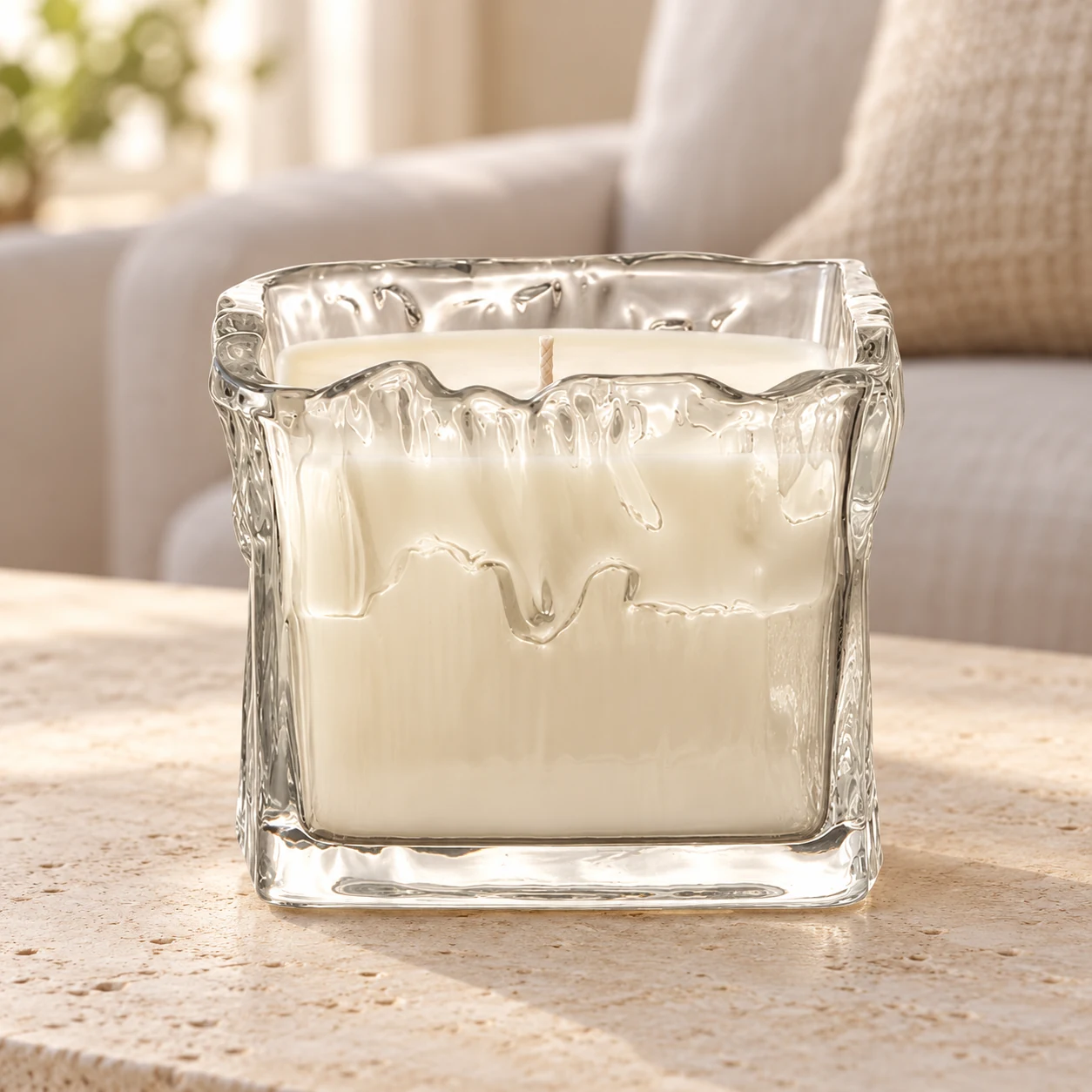 350ml Wavy Square Glass Candle Jar - VSS-CJ-080 — lifestyle 01