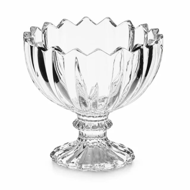 186ml Scalloped Pedestal Glass Candle Jar - VSS-CJ-081 — clear
