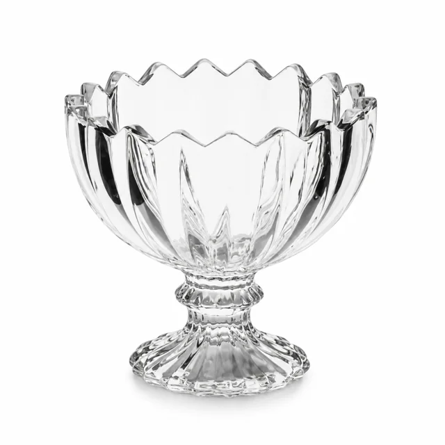 100ml Scalloped Pedestal Glass Candle Jar - VSS-CJ-082 — clear