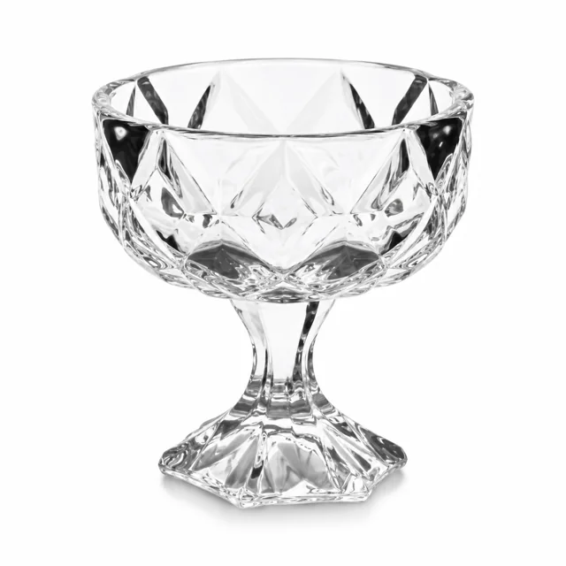 230ml Faceted Pedestal Glass Candle Jar - VSS-CJ-083 — clear