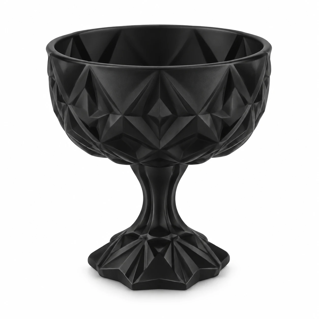 230ml Faceted Pedestal Glass Candle Jar - VSS-CJ-083 — black