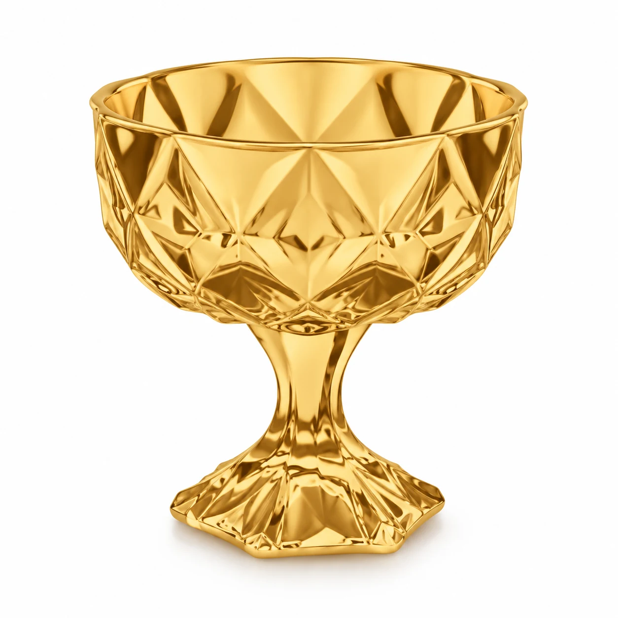 230ml Faceted Pedestal Glass Candle Jar - VSS-CJ-083 — gold