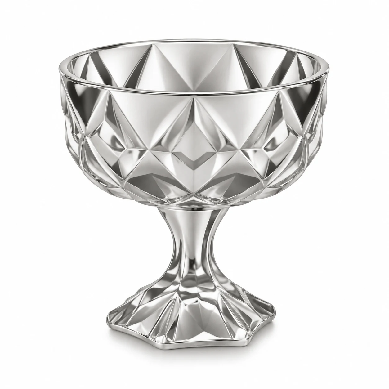 230ml Faceted Pedestal Glass Candle Jar - VSS-CJ-083 — silver