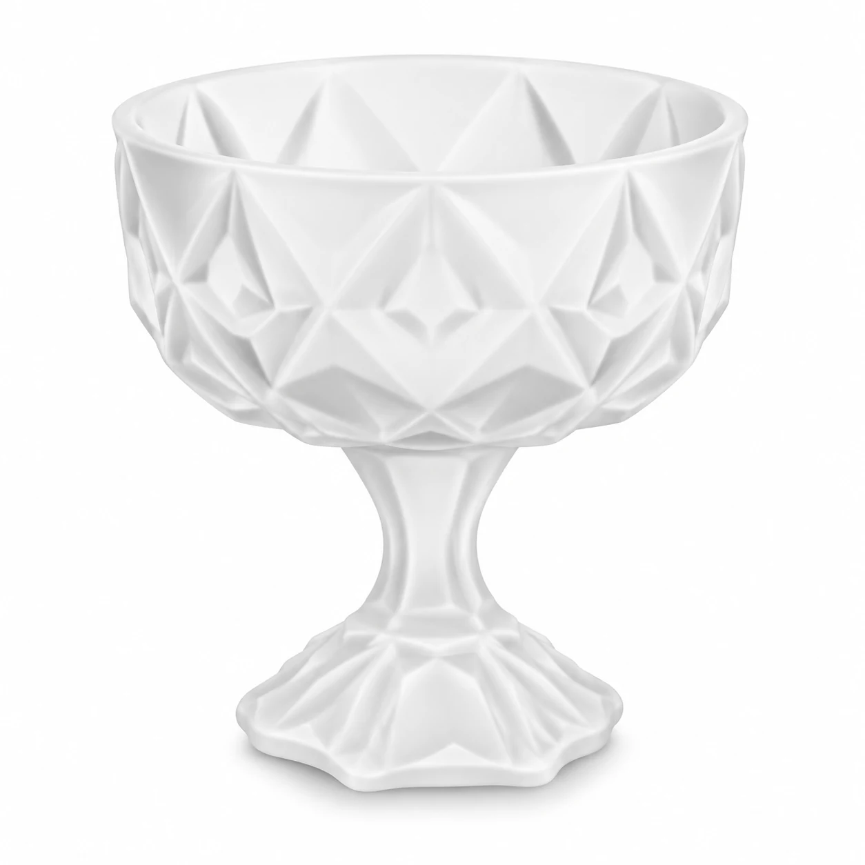 230ml Faceted Pedestal Glass Candle Jar - VSS-CJ-083 — white