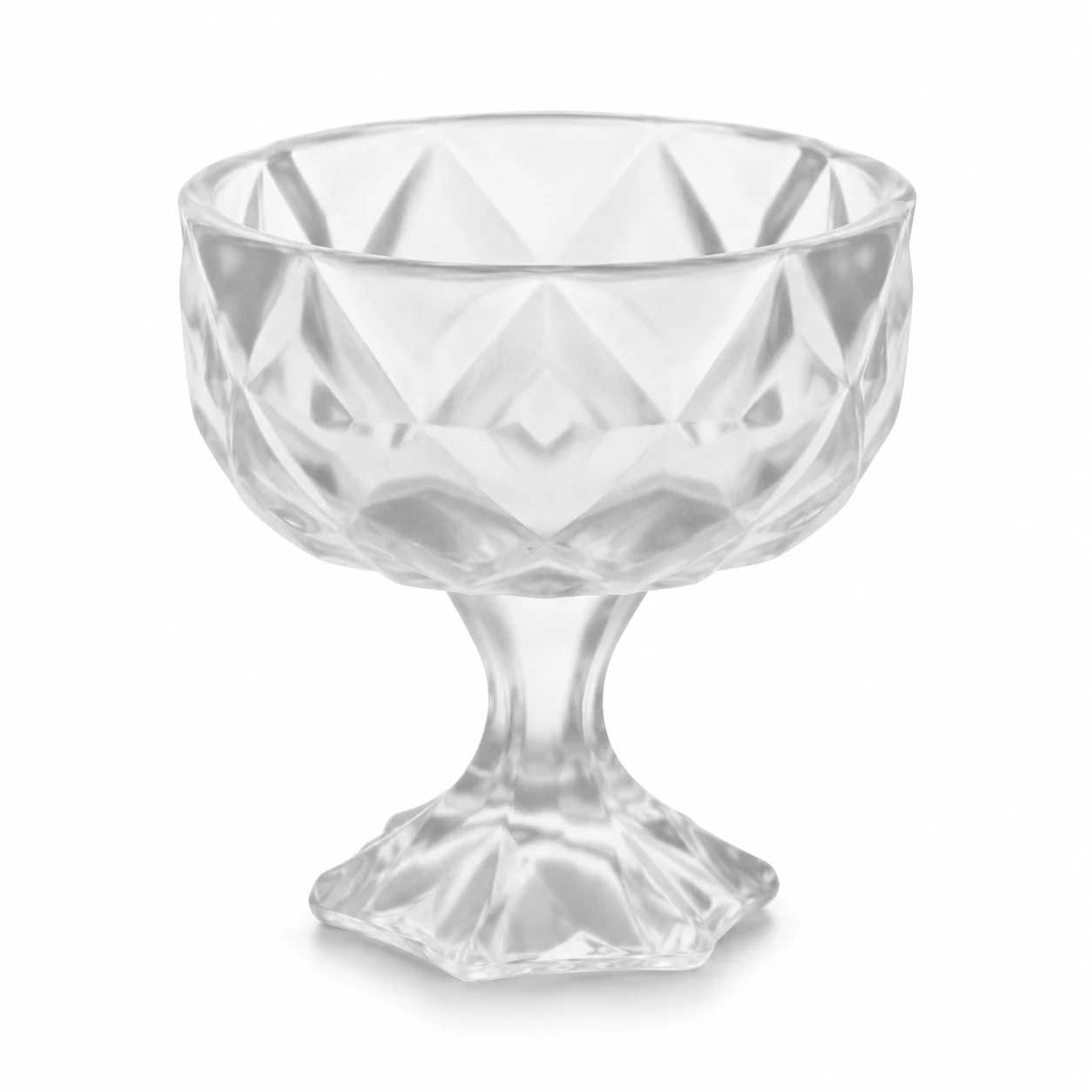 230ml Faceted Pedestal Glass Candle Jar - VSS-CJ-083 — frosted