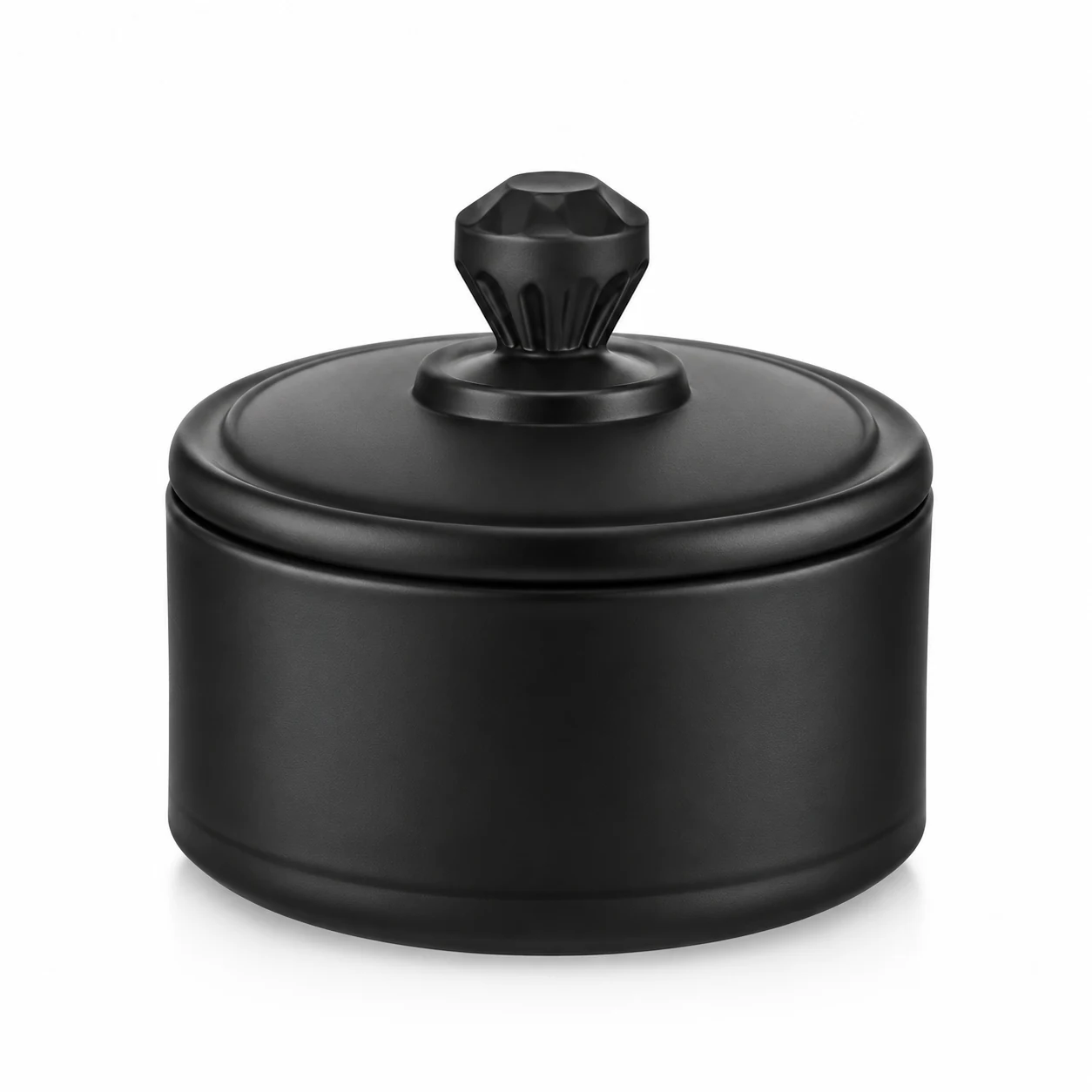 300ml Round Glass Candle Jar with Lid - VSS-CJ-085 — black