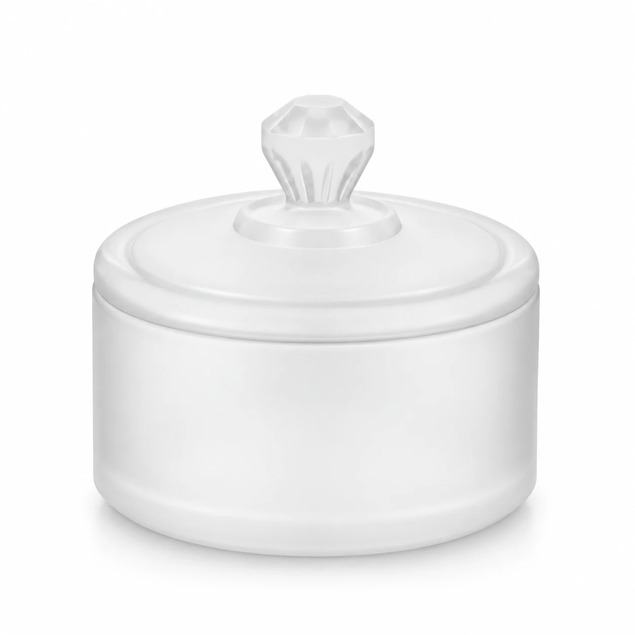 300ml Round Glass Candle Jar with Lid - VSS-CJ-085 — white
