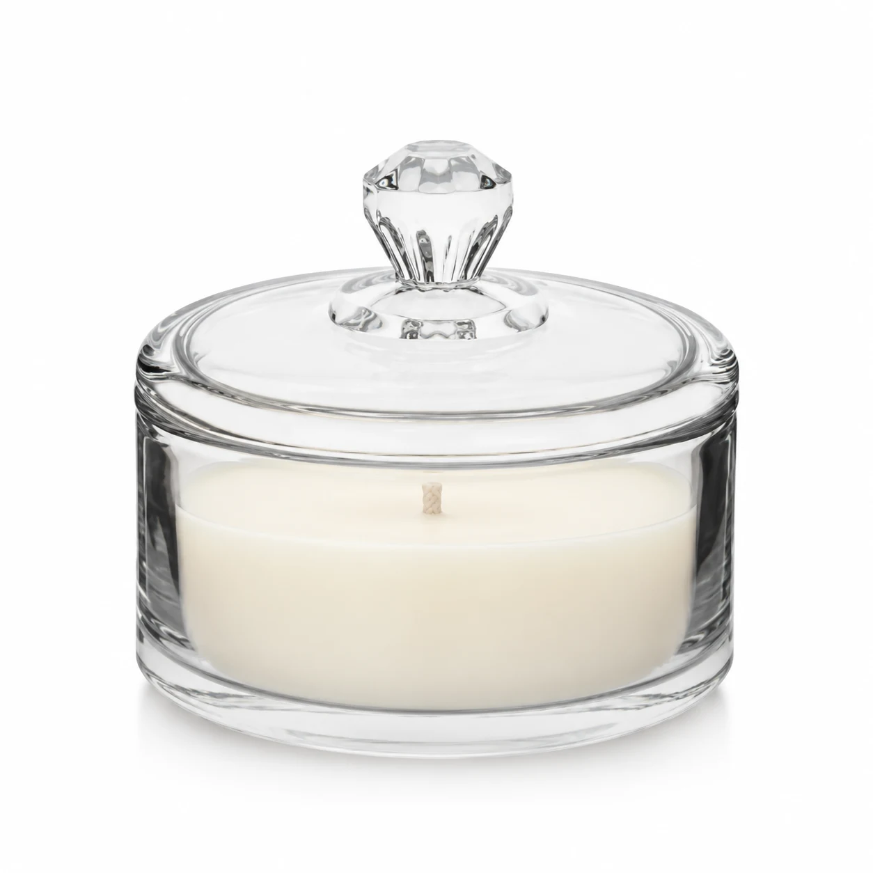 300ml Round Glass Candle Jar with Lid - VSS-CJ-085 — clear wax