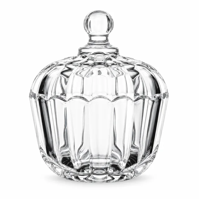 150ml Fluted Glass Candle Jar with Lid - VSS-CJ-088 — clear