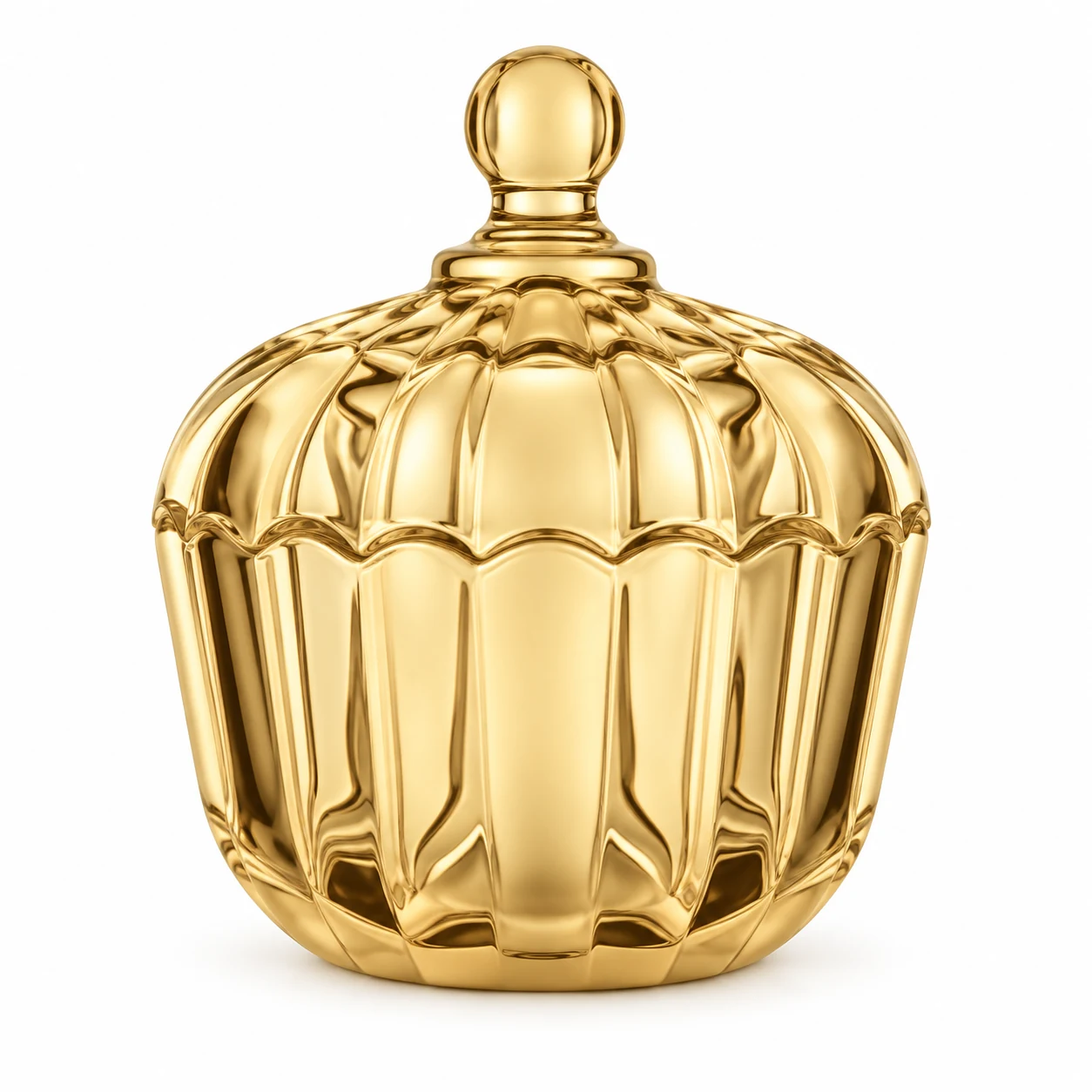 150ml Fluted Glass Candle Jar with Lid - VSS-CJ-088 — gold