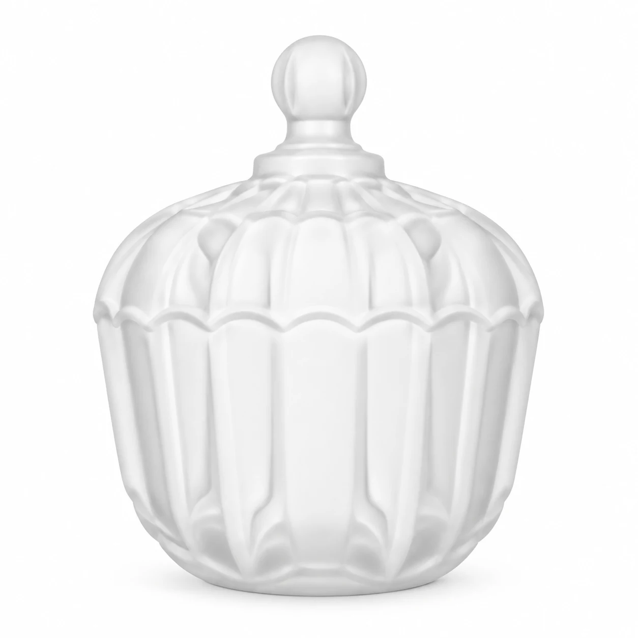 150ml Fluted Glass Candle Jar with Lid - VSS-CJ-088 — white
