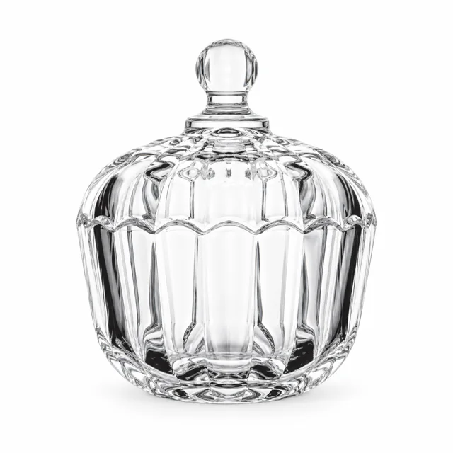 300ml Fluted Glass Candle Jar with Lid - VSS-CJ-089 — clear