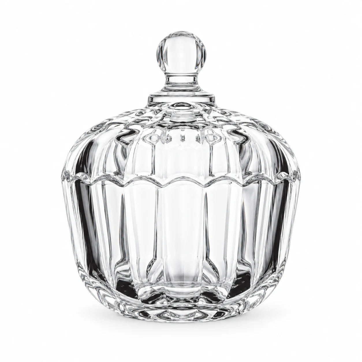300ml Fluted Glass Candle Jar with Lid - VSS-CJ-089 — clear