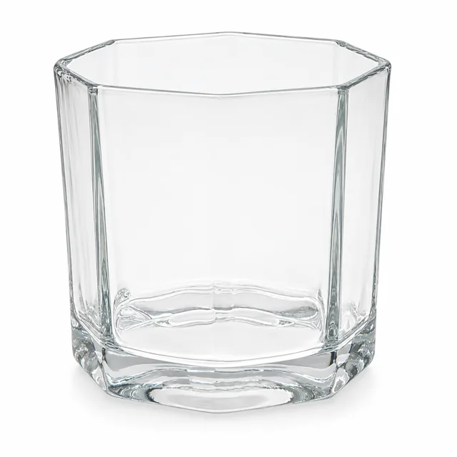 500ml Octagonal Glass Candle Jar - VSS-CJ-090 — clear