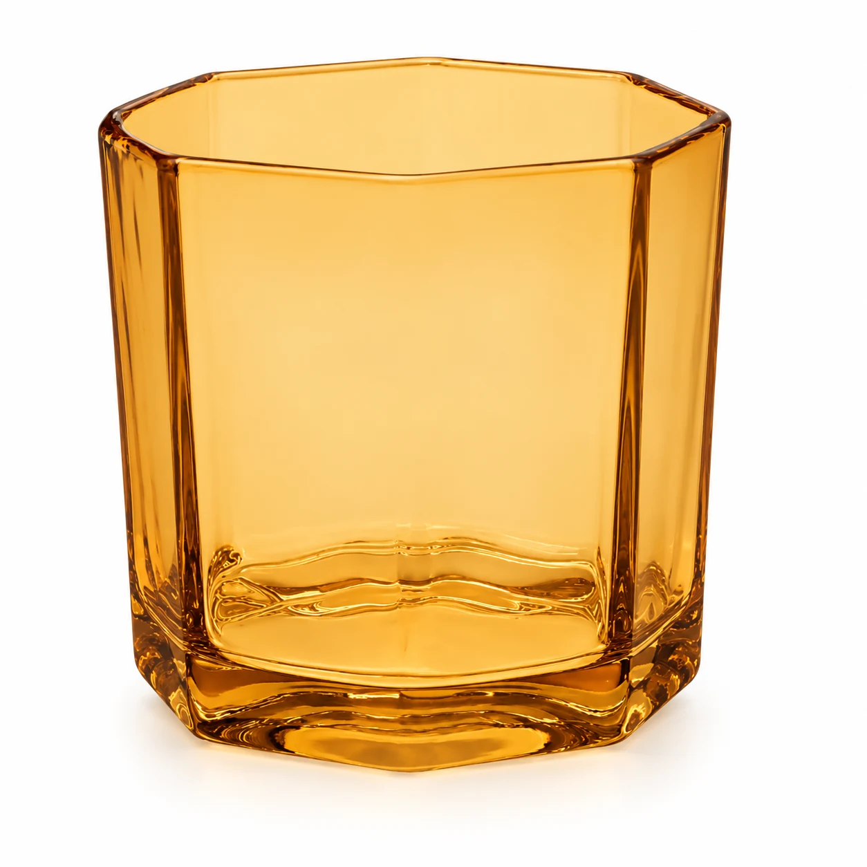 500ml Octagonal Glass Candle Jar - VSS-CJ-090 — amber