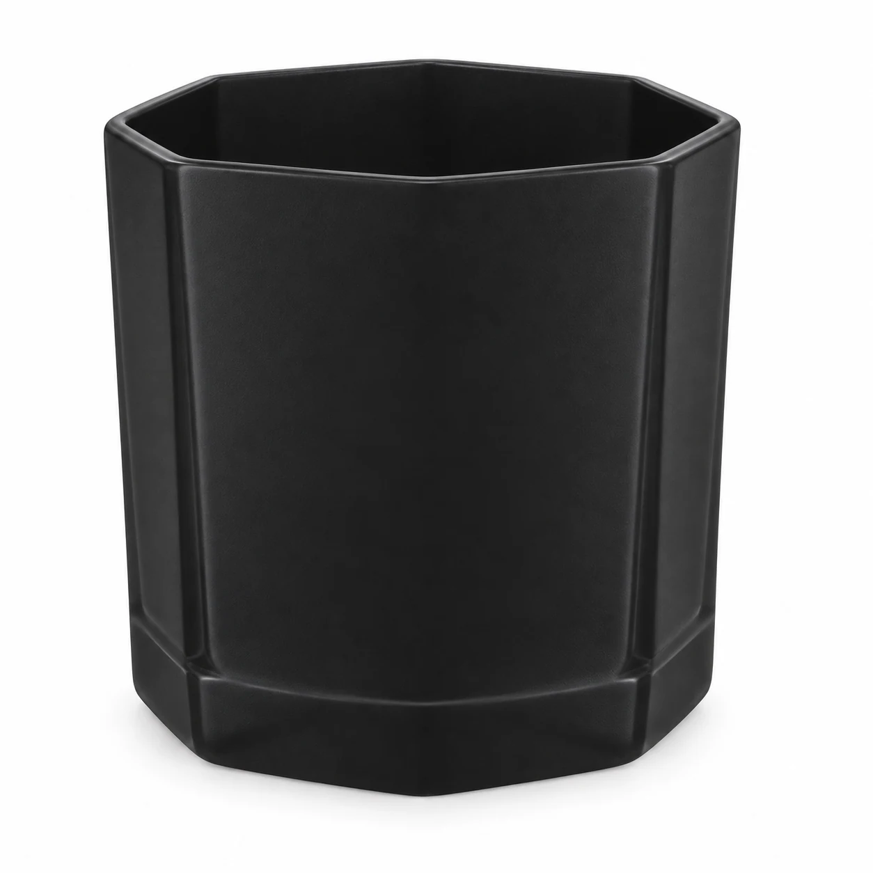 500ml Octagonal Glass Candle Jar - VSS-CJ-090 — black