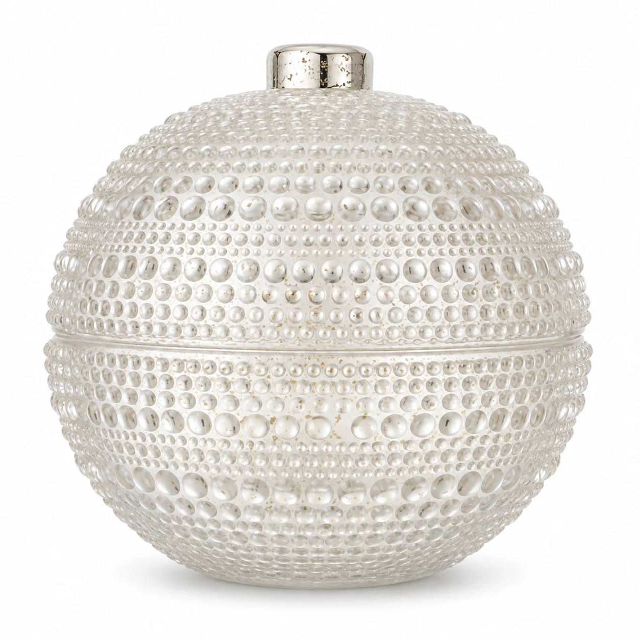 445ml Round Glass Candle Jar with Lid — design 4 — antique jade white