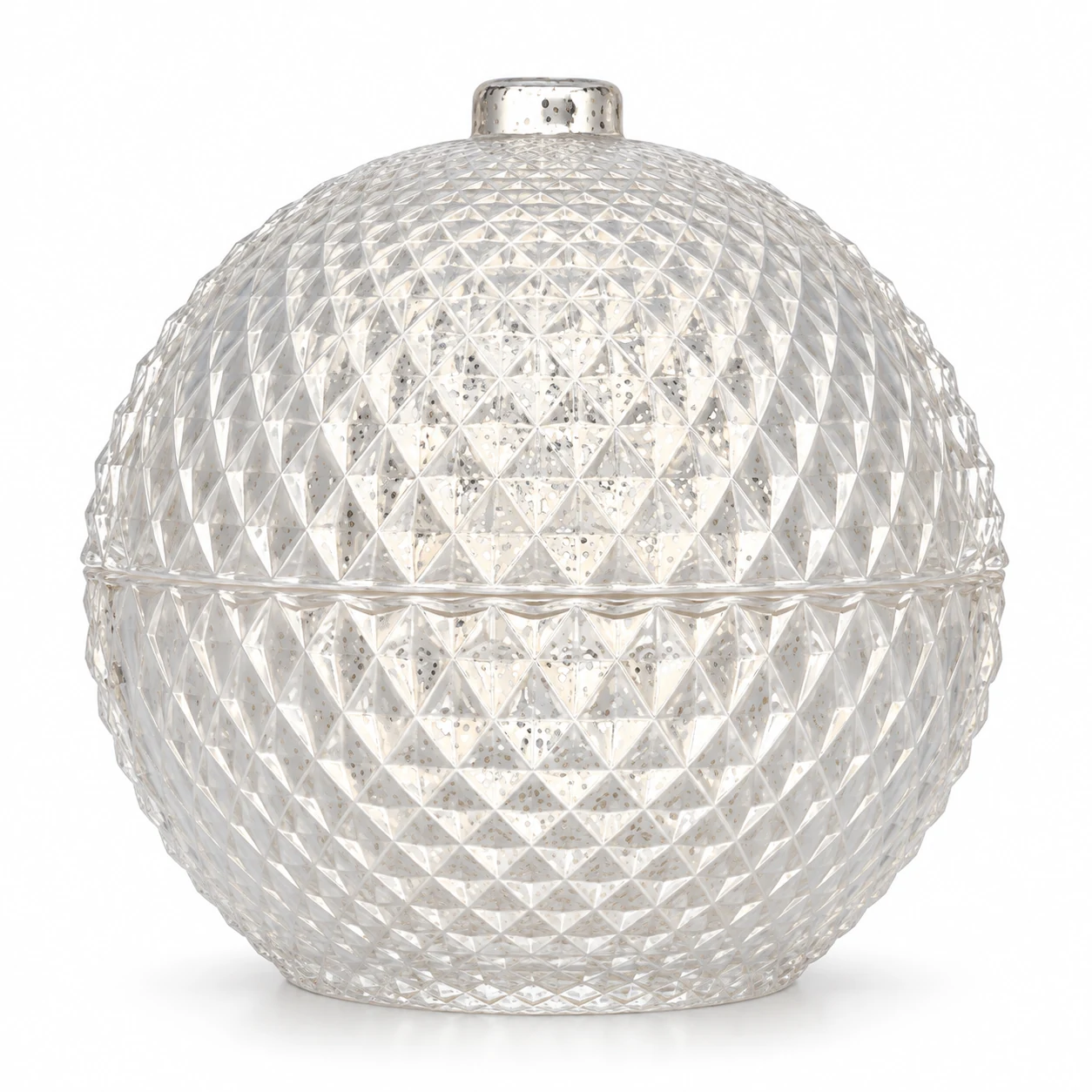 445ml Round Glass Candle Jar with Lid — design 5 — antique jade white