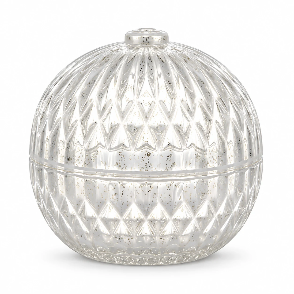 445ml Round Glass Candle Jar with Lid — design 6 — antique jade white