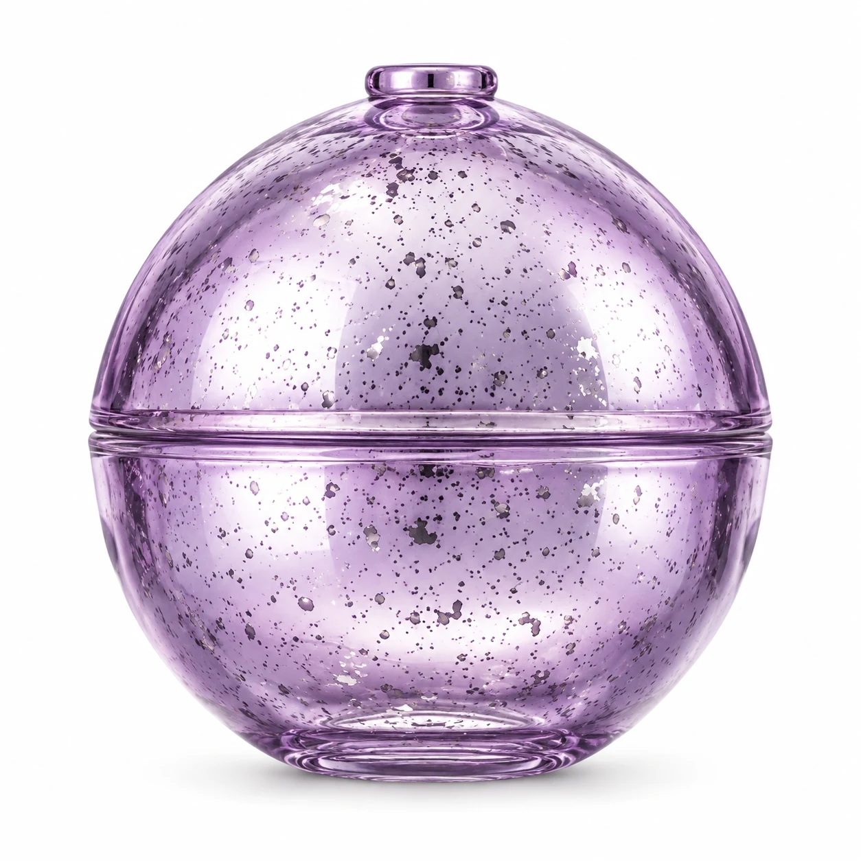90ml Mini Round Glass Candle Jar with Lid — design 1 — antique purple