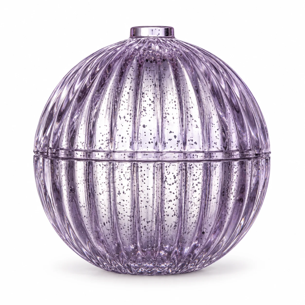 90ml Mini Round Glass Candle Jar with Lid — design 2 — antique purple