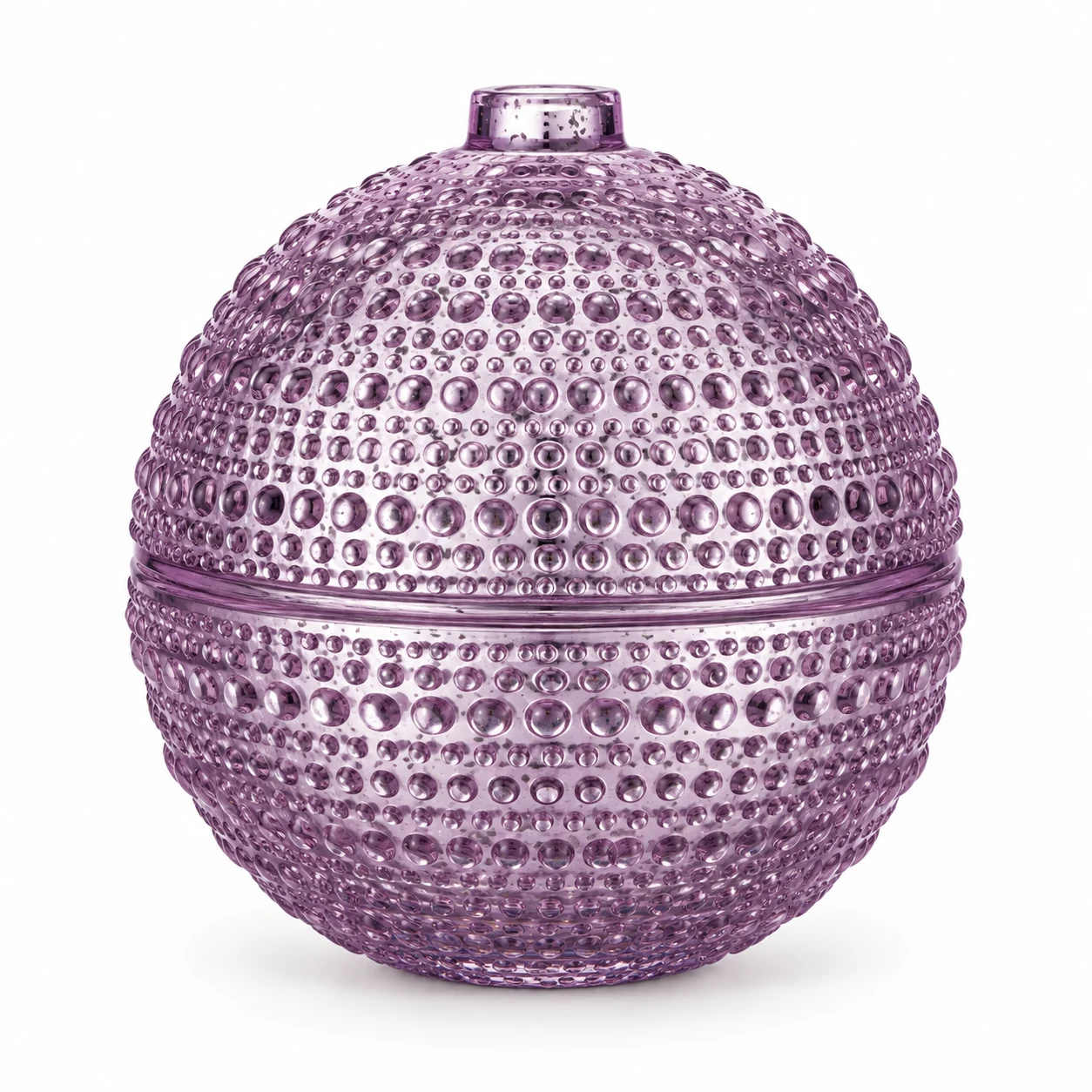 90ml Mini Round Glass Candle Jar with Lid — design 4 — antique purple