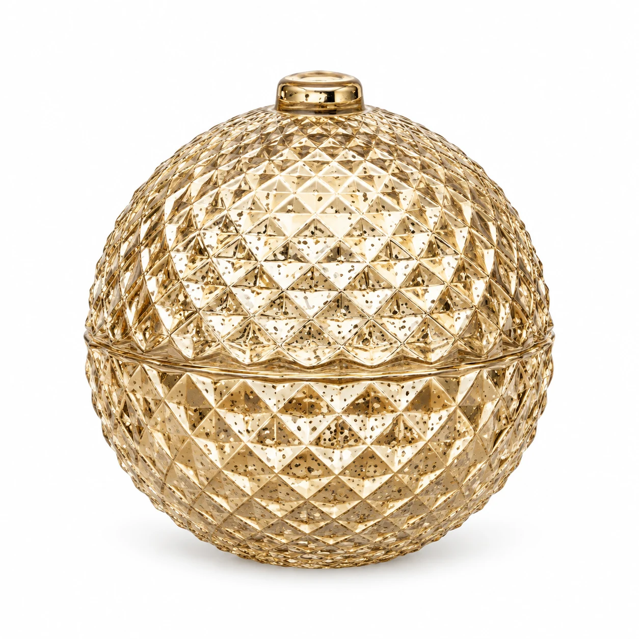 90ml Mini Round Glass Candle Jar with Lid — design 5 — exterior antique pale gold