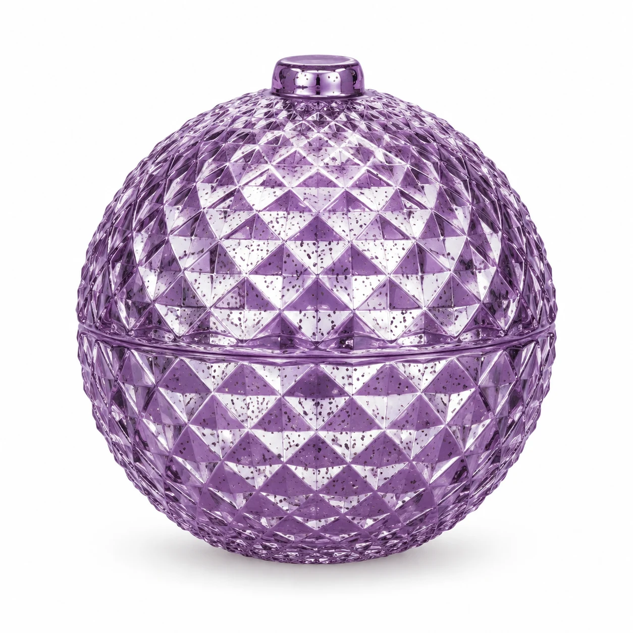 90ml Mini Round Glass Candle Jar with Lid — design 5 — antique purple